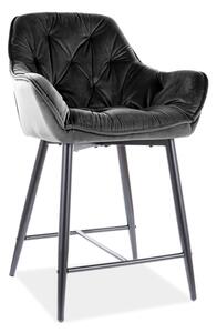 Barová židle CHERRY H-2 VELVET černý rám/černý BLUVEL 19