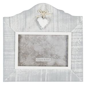 Dřevěný rámeček na fotku šedý Romantic 15x10 cm (Clayre & Eef)