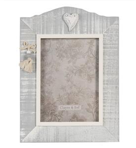 Dřevěný rámeček na fotku šedý Romantic 13x18 cm (Clayre & Eef)