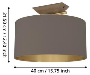 Eglo 390335 - Stropní svítidlo SANTANDRIA 1xE27/40W/230V hnědá/zlatá