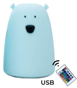 Rabbit & Friends Dotyková lampička medvídek s ovládáním barva: Modrá + Slevový kód BEZ DPH