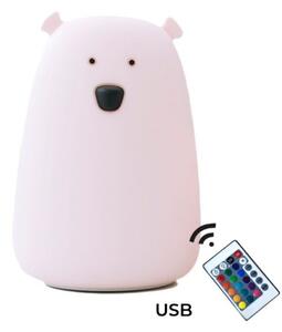 Rabbit & Friends Dotyková lampička medvídek s ovládáním barva: růžová + Slevový kód -20 %