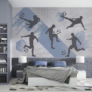 Fototapety Siluety fotbalistů na abstraktním pozadí, Fototapety teen room, Fototapety fotbalové, w03001v1 : uwalls.cz