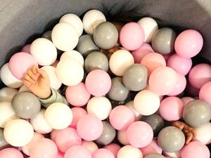 EliNeli Dětský suchý BAZÉNEK 90x40 s míčky 200 ks, šedý barva míčků: růžový
