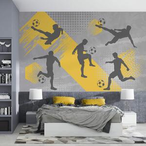 Fototapety Siluety fotbalistů na abstraktním pozadí, Fototapety teen room, Fototapety fotbalové, w03001 : uwalls.cz