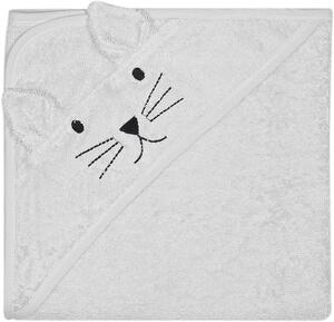 Dětská osuška s kapucí Cat, 75x75 cm, (šedá)