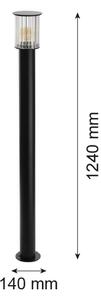 Argon 8750 - Venkovní lampa NORFOLK 1xE27/15W/230V IP44 124cm černá