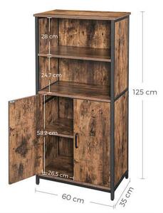 VYSOKÁ KOMODA, hnědá, černá, 60/124,5/35 cm Boxxx - Online Only obývací stěny, Online Only