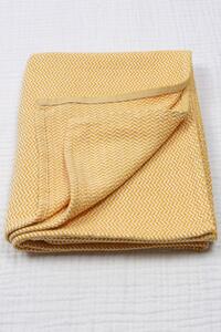 Dětská hřejivá hrubá deka, hořčicově žlutá, 93 x 100 cm