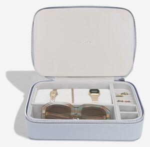 Stackers, Cestovní šperkovnice na hodinky, šperky a brýle Lavender Zipped Jewellery & Accessories Box | modrá