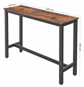 BAROVÝ STŮL, hnědá, černá, 120/40/100 cm Boxxx - Barové stoly, Online Only