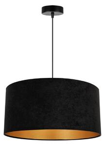 Závěsné svítidlo MEDIOLAN, 1x černé/zlaté textilní stínítko, (fi 44cm)