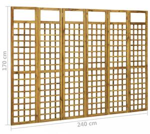 Paravan akáciové dřevo / treláž Dekorhome 200x170 cm (5-dílný)