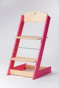 Lucas Wood Style rostoucí židle ALFA - růžová/přírodní