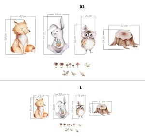 ELIS DESIGN Nálepka na zeď - Lesní kráslovství - Zvířátka s liškou Velikost: velká - L