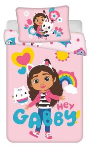 Růžové bavlněné dětské povlečení do postýlky 100x135 cm Gabby's Dollhouse – Jerry Fabrics
