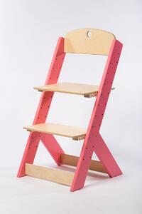 Lucas Wood Style rostoucí židle OMEGA růžová/přírodní
