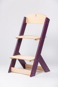 Lucas Wood Style rostoucí židle OMEGA fialová/přírodní