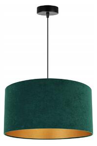 Závěsné svítidlo MEDIOLAN, 1x tmavě zelené/zlaté textilní stínítko, (výběr ze 2 barev konstrukce), (fi 40cm)