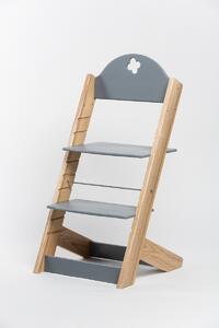 Lucas Wood Style rostoucí židle NATURE - jasan/šedá