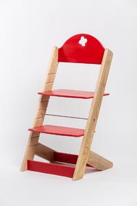 Lucas Wood Style rostoucí židle NATURE - jasan/červená