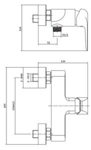 Cersanit S951-352 - Sprchová baterie CITY lesklý chrom