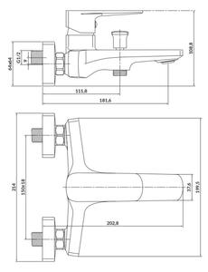 Cersanit S951-378 - Vanová baterie LARGA zlatá