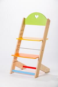 Lucas Wood Style rostoucí židle MIXLE - přírodní/barevný mix rostoucí židle MIXLE: Srdíčko