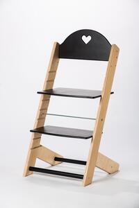 Lucas Wood Style rostoucí židle MIXLE - přírodní/černá rostoucí židle MIXLE: Srdíčko