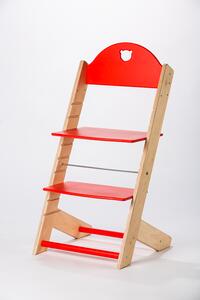 Lucas Wood Style rostoucí židle MIXLE - přírodní/červená rostoucí židle MIXLE: Medvídek