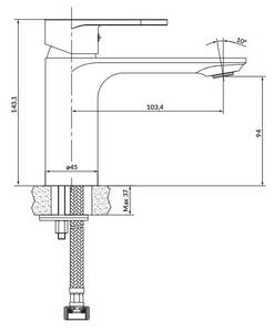 Cersanit S951-331 - Umyvadlová baterie CREA 14,3 cm černá