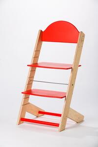 Lucas Wood Style rostoucí židle MIXLE - přírodní/červená rostoucí židle MIXLE: Medvídek