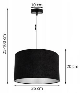 Závěsné svítidlo MEDIOLAN, 1x černé/chromové textilní stínítko
