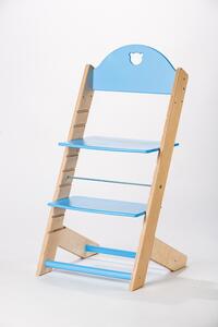 Lucas Wood Style rostoucí židle MIXLE - přírodní/modrá rostoucí židle MIXLE: Medvídek