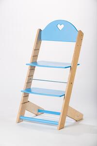 Lucas Wood Style rostoucí židle MIXLE - přírodní/modrá rostoucí židle MIXLE: Srdíčko