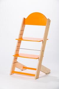 Lucas Wood Style rostoucí židle MIXLE - přírodní/oranžová rostoucí židle MIXLE: Autíčko