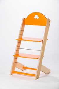 Lucas Wood Style rostoucí židle MIXLE - přírodní/oranžová rostoucí židle MIXLE: Medvídek