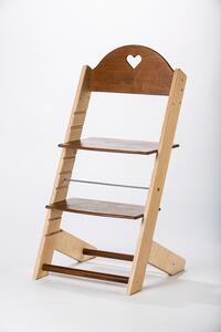 Lucas Wood Style rostoucí židle MIXLE - přírodní/ořech rostoucí židle MIXLE: Srdíčko