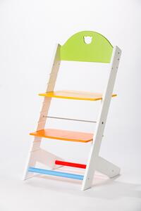 Lucas Wood Style rostoucí židle MIXLE - bílá/barevný mix rostoucí židle MIXLE: Medvídek