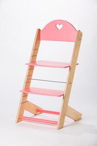 Lucas Wood Style rostoucí židle MIXLE - přírodní/růžová rostoucí židle MIXLE: Autíčko