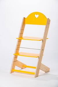 Lucas Wood Style rostoucí židle MIXLE - přírodní/žlutá rostoucí židle MIXLE: Srdíčko
