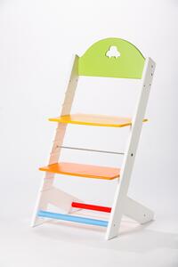Lucas Wood Style rostoucí židle MIXLE - bílá/barevný mix rostoucí židle MIXLE: Autíčko