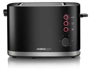 Niceboy ION Cruncher C3 - Topinkovač s dvěma otvory a rozpékačem 870W/230V černá