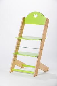 Lucas Wood Style rostoucí židle MIXLE - přírodní/zelená rostoucí židle MIXLE: Srdíčko