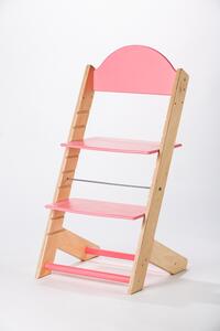 Lucas Wood Style rostoucí židle MIXLE - přírodní/růžová rostoucí židle MIXLE: Autíčko