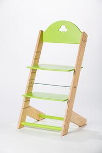 Lucas Wood Style rostoucí židle MIXLE - přírodní/zelená rostoucí židle MIXLE: Autíčko
