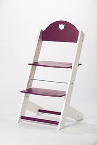 Lucas Wood Style rostoucí židle MIXLE - bílá/fialová rostoucí židle MIXLE: Medvídek