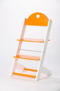 Lucas Wood Style rostoucí židle MIXLE - bílá/oranžová rostoucí židle MIXLE: Medvídek