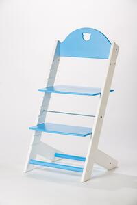 Lucas Wood Style rostoucí židle MIXLE - bílá/modrá rostoucí židle MIXLE: Medvídek