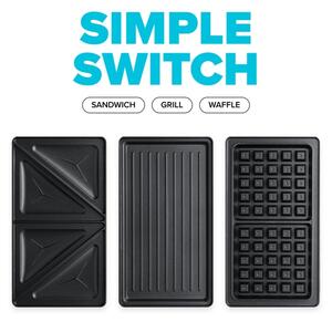 Niceboy ION Snacker S3 - Toustovač 3v1 750W/230V nerez/černá
